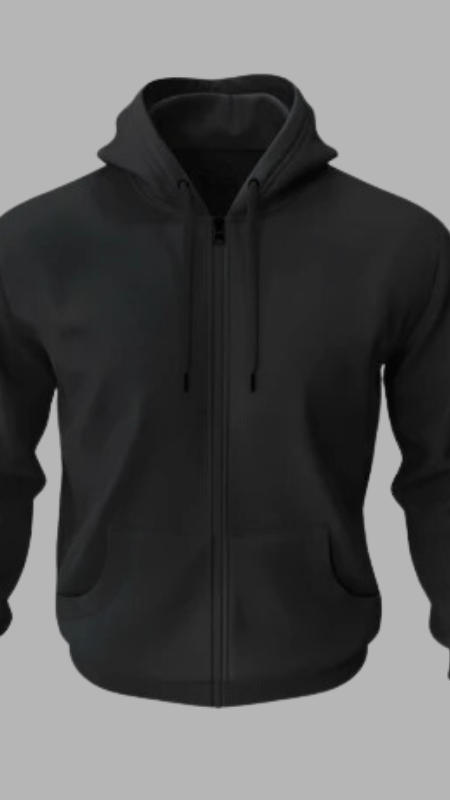 Classic Zipper Hoodie Black