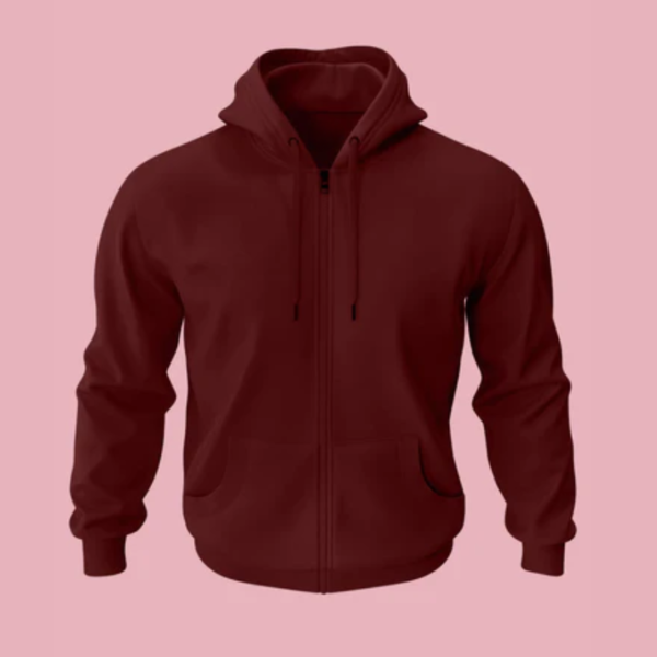 Classic Zipper Hoodie in Maroon