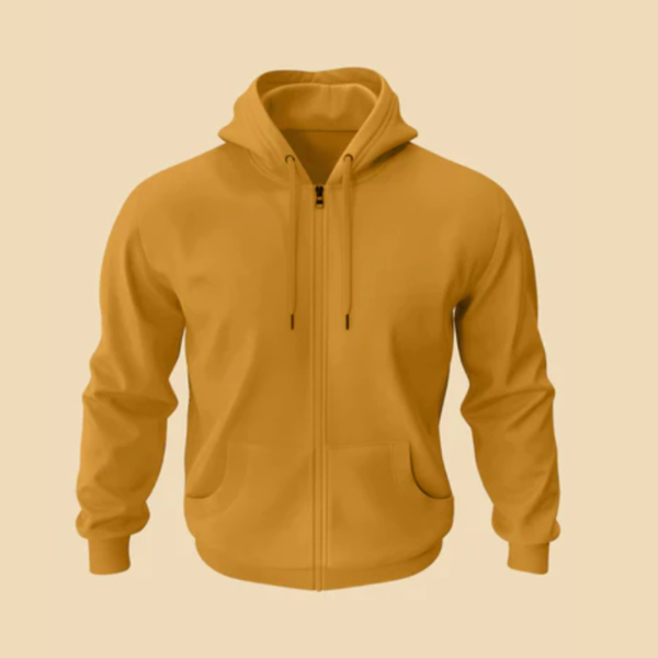 Classic Zipper Hoodie Mustard Yellow