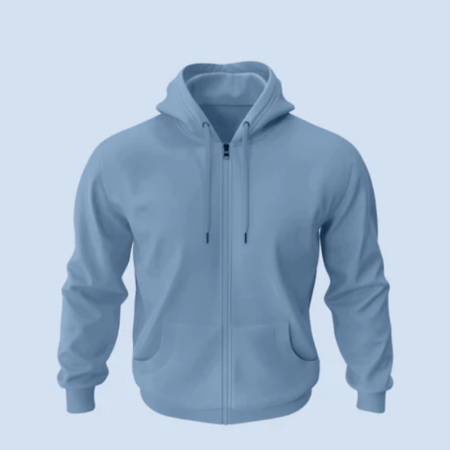 Classic Zipper Hoodie Powder Blue