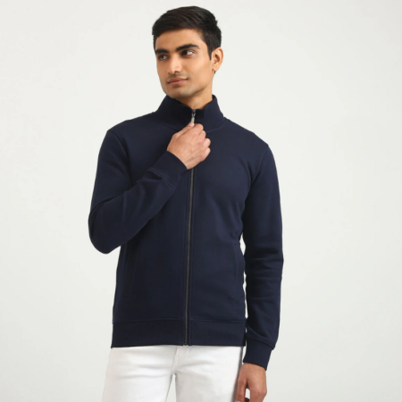 HIGH NECK SWEATSHIRT Navy Blue1