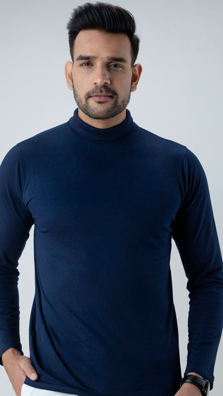 NAVY-HIGH-NECK-FULL-SLEEVES-T-SHIRT