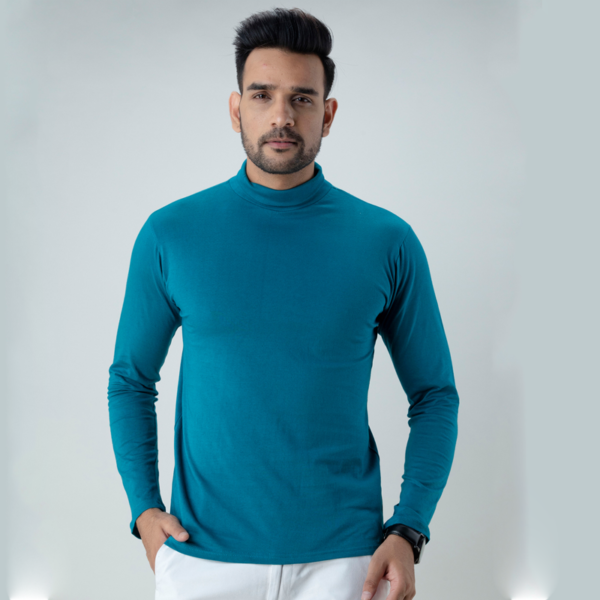 PLAIN-TEAL-BLUE-HIGH-NECK-FULL-SLEEVES-T-SHIRT