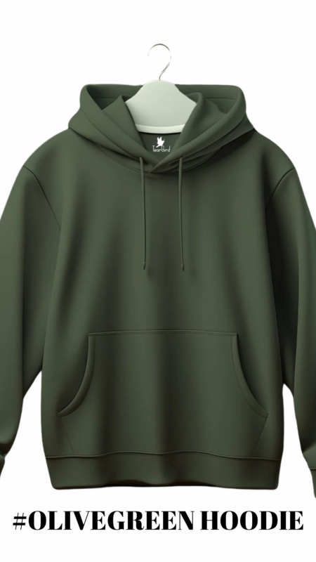 Olive Green Classic Plain Hoodie